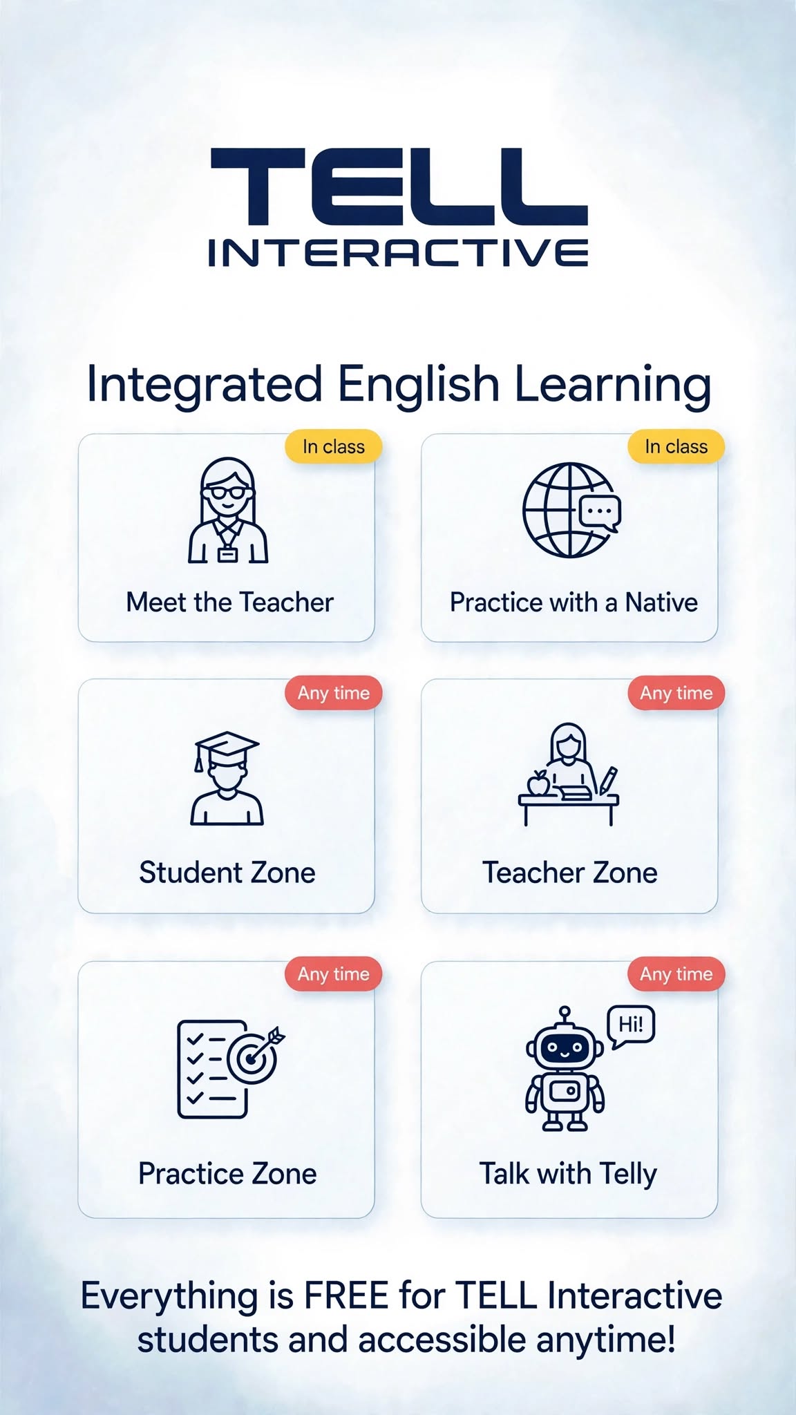 Happy English Learning Poster